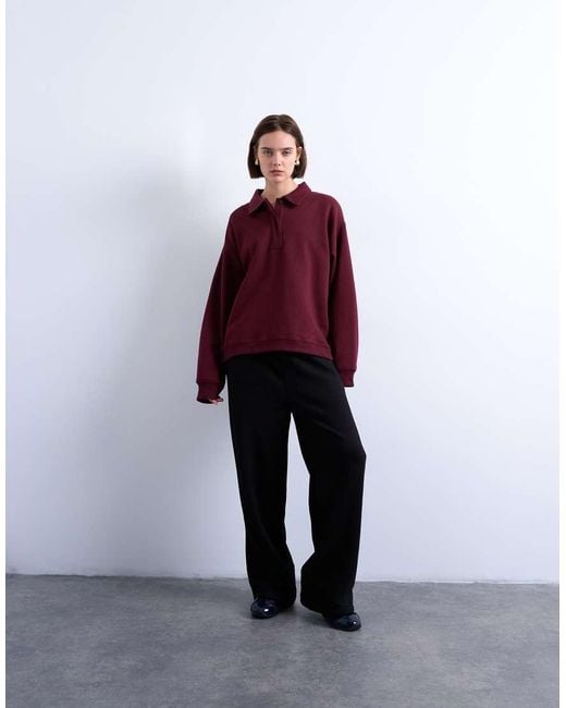 TOPSHOP Purple Polo Sweat
