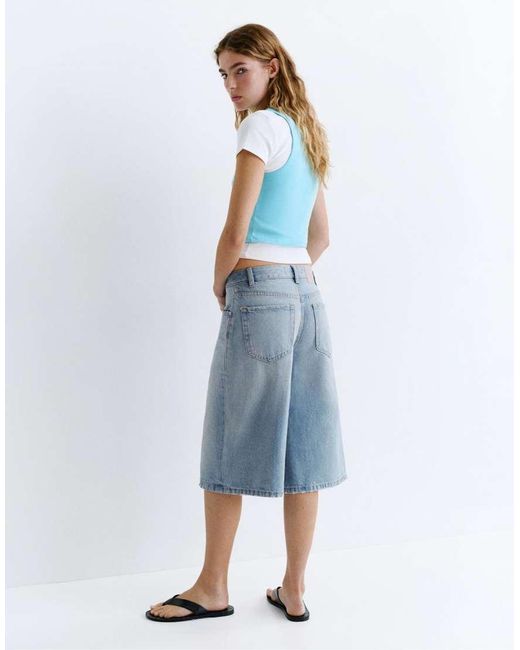Pull&Bear Blue Low-rise Jorts