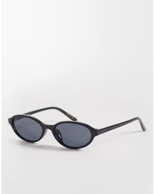 Mango Black Slim Oval Sunglasses