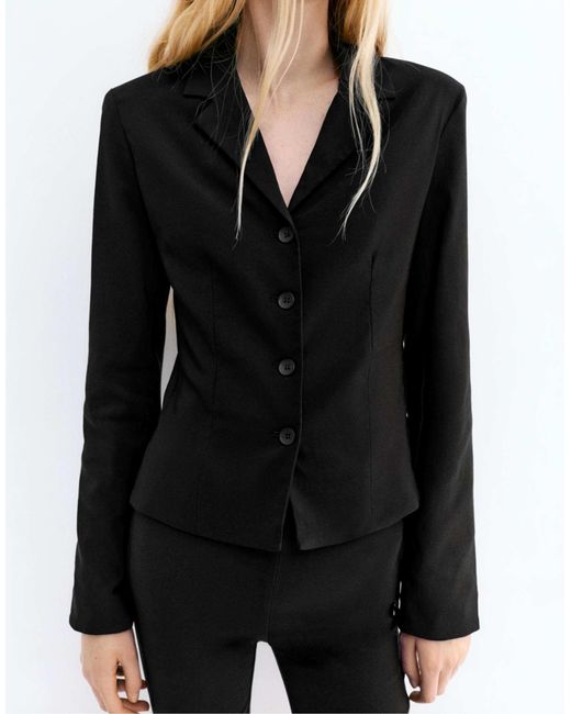 Blazer court Pull&Bear en coloris Black