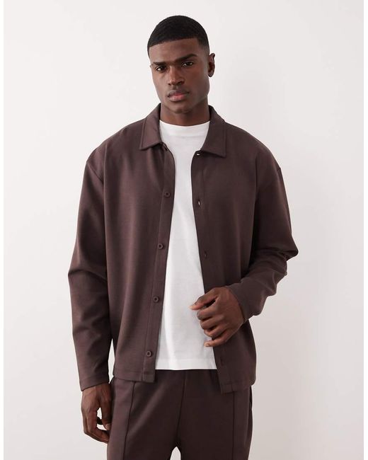 ASOS Purple Heavyweight Relaxed Jersey Jacket for men