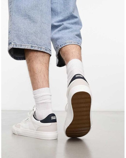 Jack & Jones Blue Canvas Trainer With Contrast Panels for men