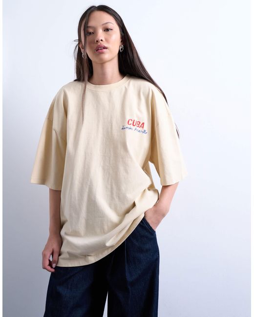 TOPSHOP Multicolor Jersey Graphic Stamp Back Print Oversized T-shirt