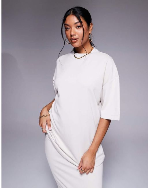 River Island Oversized Effen T-Shirt in het Gray