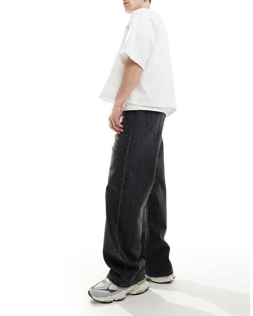 Vaqueros Negro Lavado Sueltos De Estilo Años 90 De Calvin Klein de hombre de color White