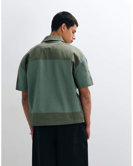 Liquor N Poker Green Panel Detail Motocross Shirt for men