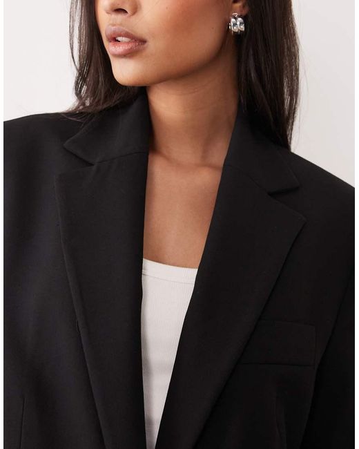 Mango Black Mila Relaxed Tailored Blazer