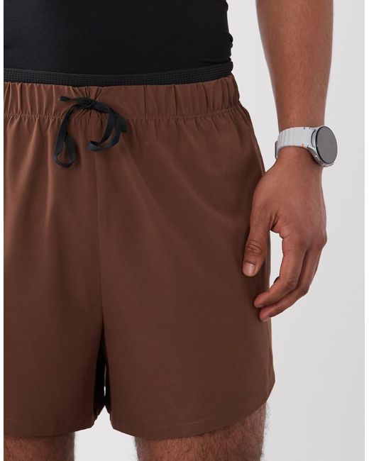 4505 Blue 2-in-1 Quick Dry 5" Woven Running Shorts With Zip Pockets for men