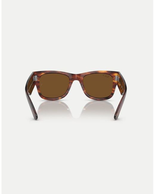 Ray-Ban Brown Mega Wayfarer Square Polarised Sunglasses With Lens