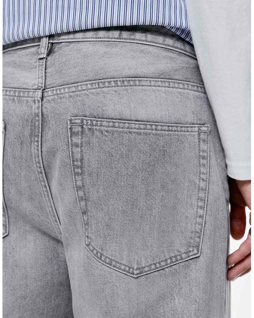 Pull&Bear Gray Baggy Jeans for men