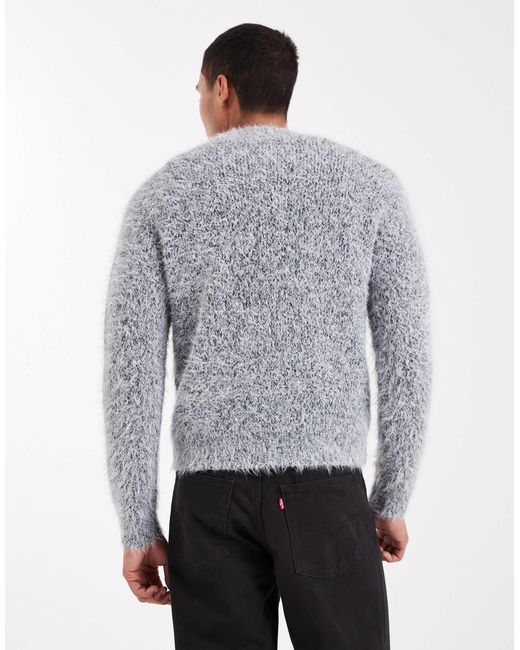 Only & Sons – flauschiger strickpullover in Gray für Herren