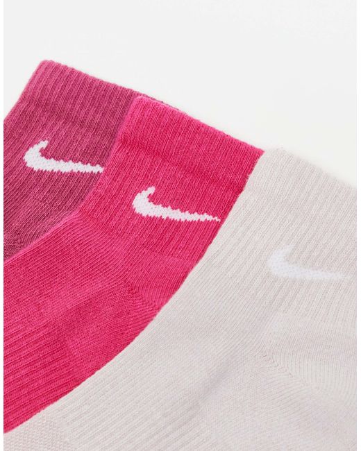 Nike Pink 3-pack Ankle Socks for men