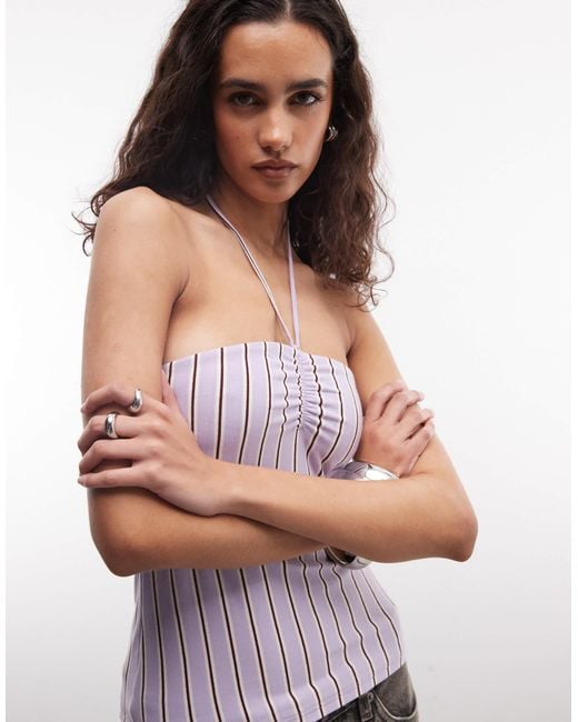 Monki Purple Tie Back Halter Top