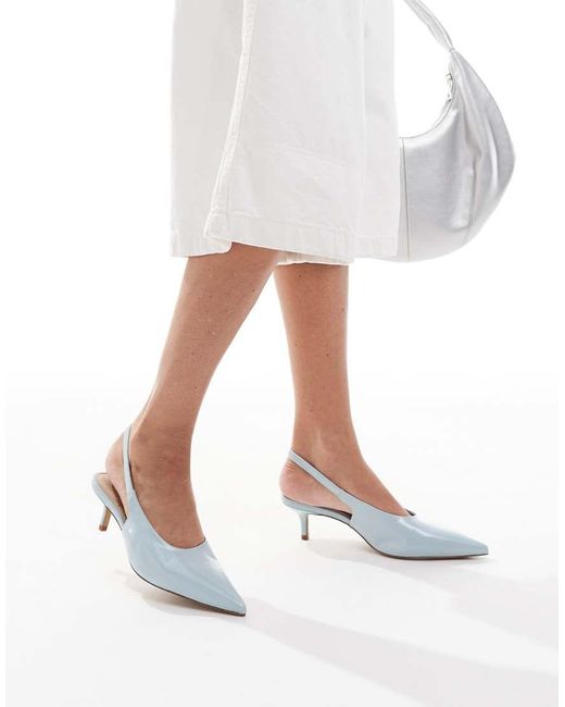 ALDO White Oceweth Slingback Kitten Heeled Shoes