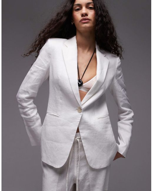 Mango Gray Linen Blazer