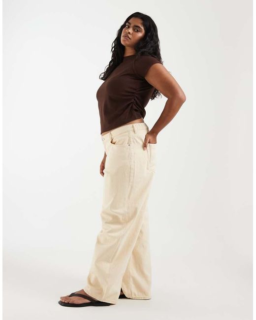 Pieces Plus Brown Pieces Curve Barrel Jean