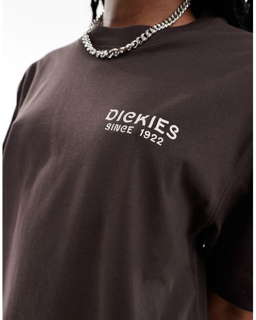 Dickies Brown Eagle Point Short Sleeve Back Print T-shirt