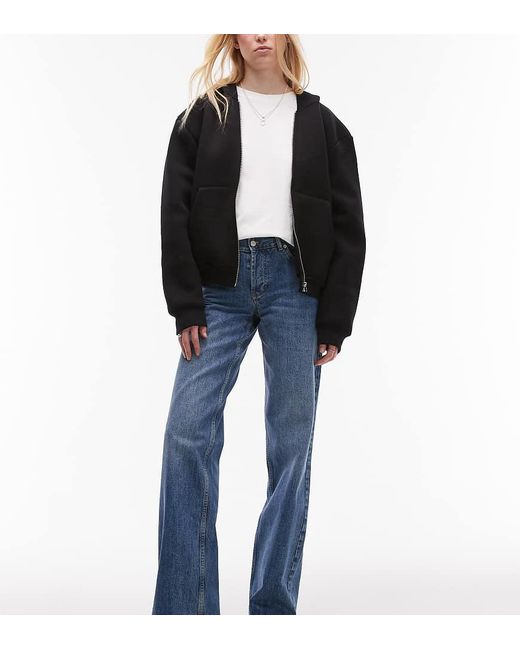 TOPSHOP Black Ember Low Rise Straight Leg Jean