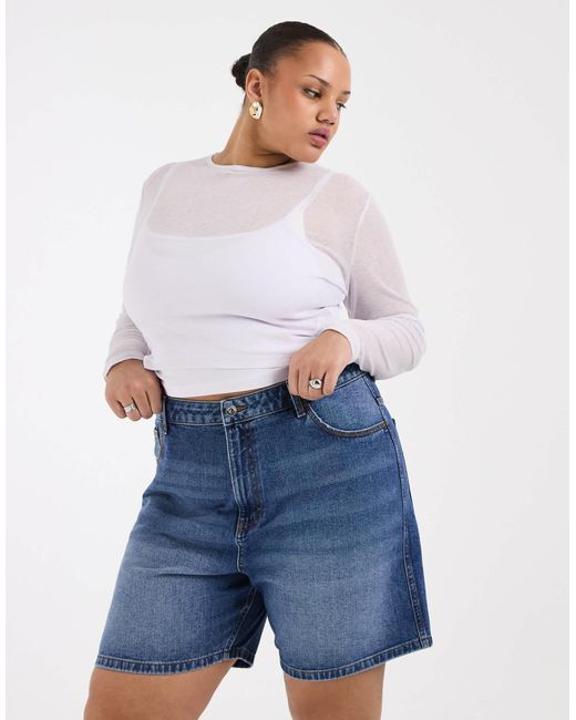 Collusion White Plus Loose Denim Jort
