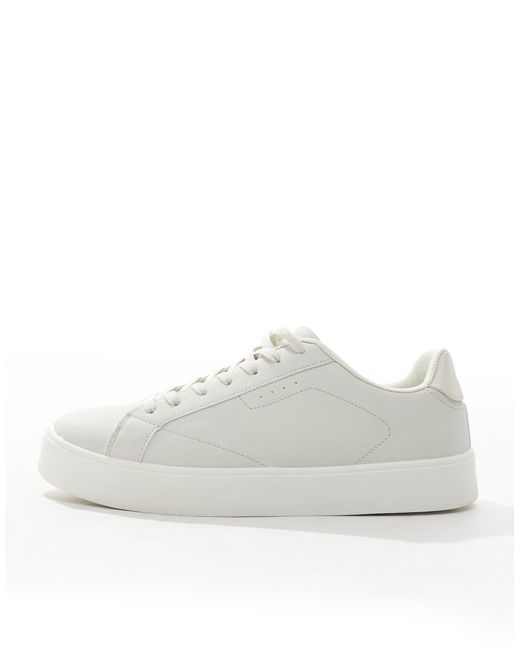 Bershka White Lace Up Sneakers for men