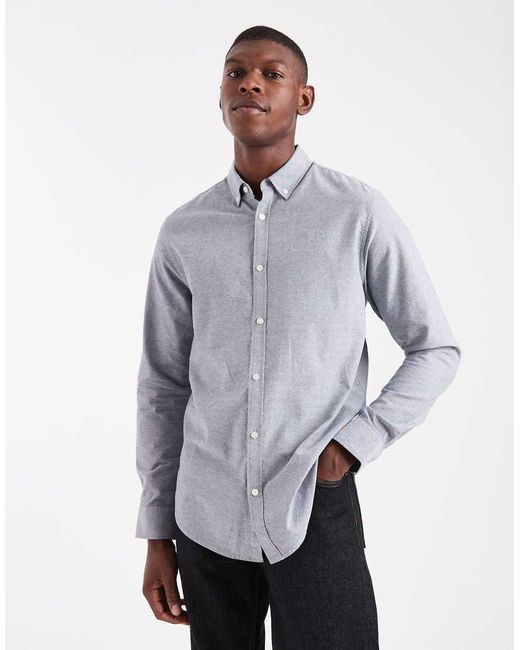 Threadbare Oxford Overhemd Met Lange Mouwen in het Blue voor heren