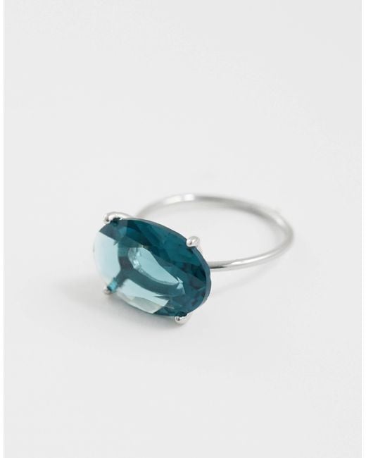 ASOS Blue Ring mit türkisfarbener steinfassung