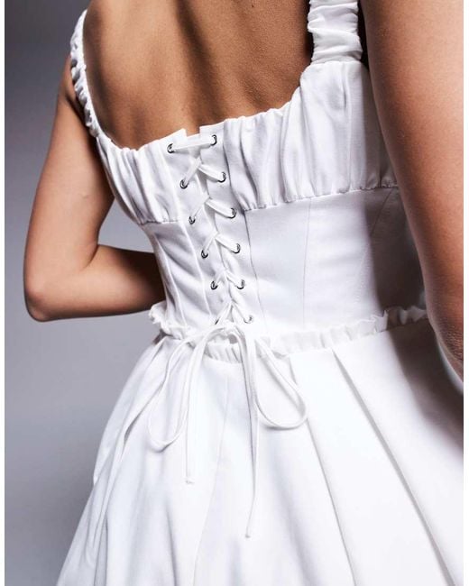 River Island Gray Strappy Puffball Dress