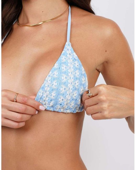 SIMMI White Crochet Triangle Bikini