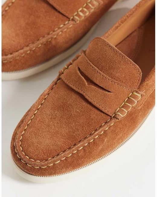 Polo Ralph Lauren White Merton Suede Loafers for men