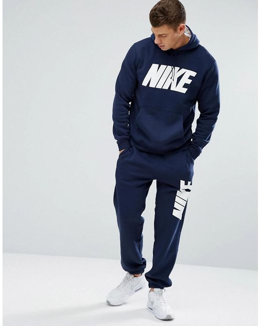 Nike Blue Jdi Fleece Tracksuit Set In Navy 861768-451 for men