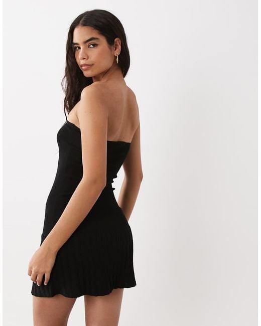 Mango Black Teen Off Shoulder Mini Dress