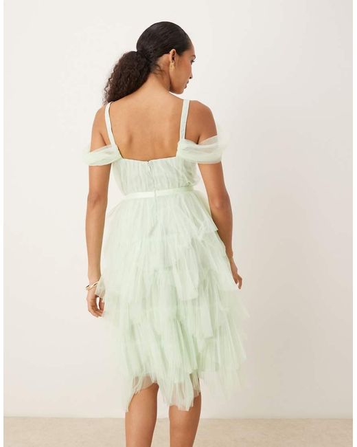 True Decadence Natural Pleated Petal Midi Dress