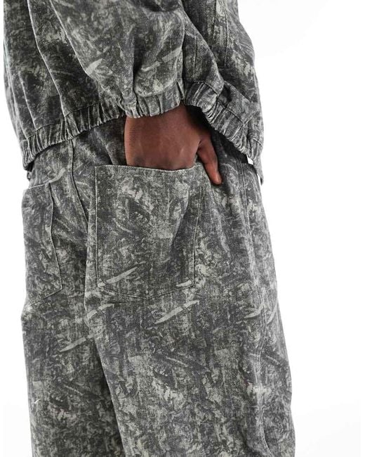 ASOS Oversized Parachute Broek Met Camouflageprint, Deel Van Co-Ord Set in het Multicolor voor heren