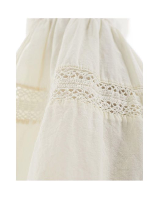 Cotton On White Cotton on – maxi-prärierock mit spitzenbesatz