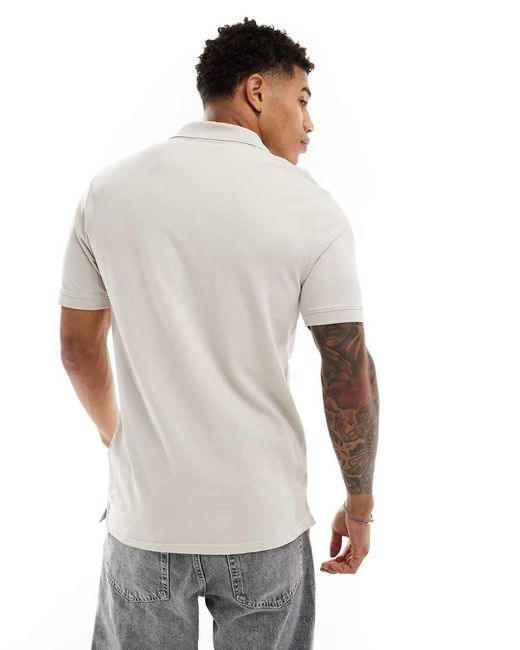 Lyle & Scott Gray Icon Logo Pique Polo for men