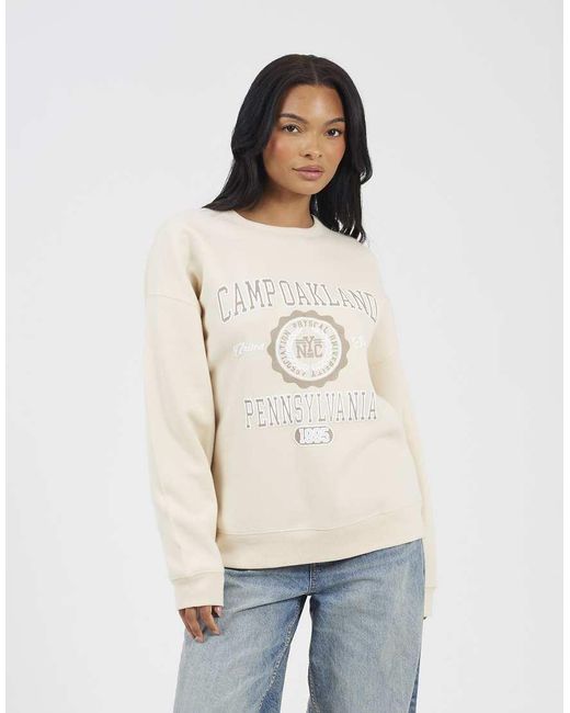 Brave Soul Natural Crew Neck Graphic Print Sweatshirt