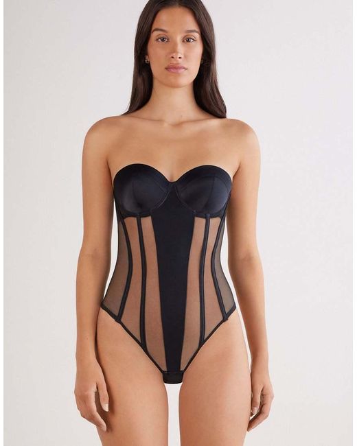 Intimissimi Black Giada Handcrafted Luxury Bodysuit