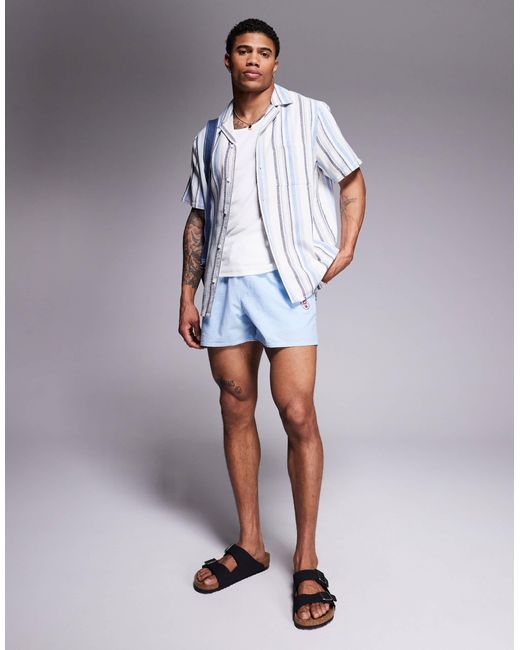 South Beach White Short Sleeve Beach Shirt for men