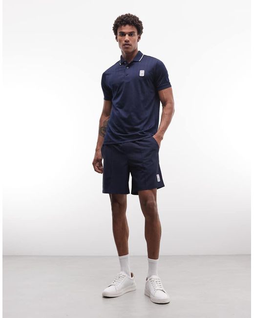 Lacoste Blue Tennis Performance Drawstring Logo Shorts for men