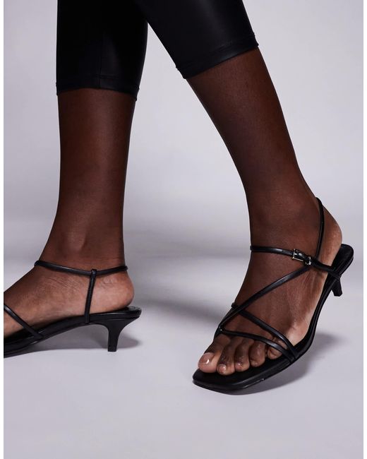 Public Desire Brown Glint Strappy Barely There Sandals