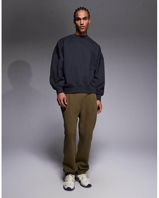ASOS Premium Extreem Oversized Sweatshirt Van 400Gsm Zware Stof in het Blue voor heren