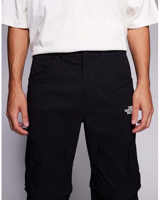 The North Face Black Exploration Convertible Regular Tapered Trousers for men