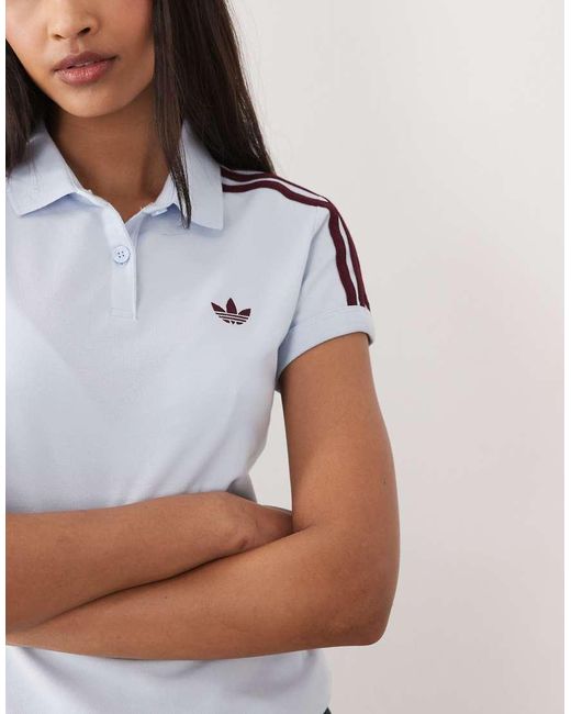 Adidas Originals White 3-Stripes Polo