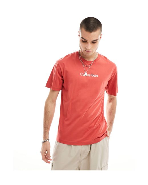 Calvin Klein Red Hero Logo Comfort T-shirt for men