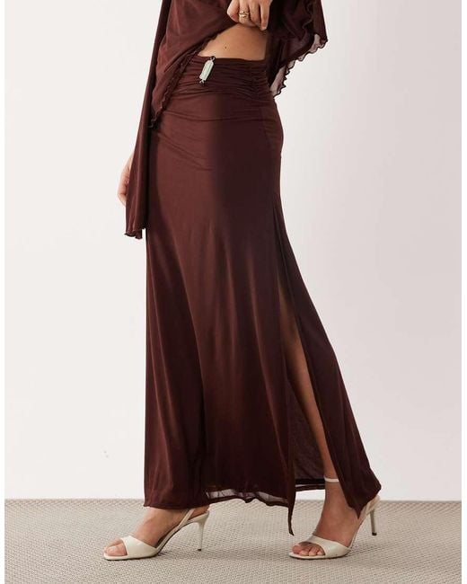 ASOS Purple Co-Ord Stretch Chiffon Maxi Skirt
