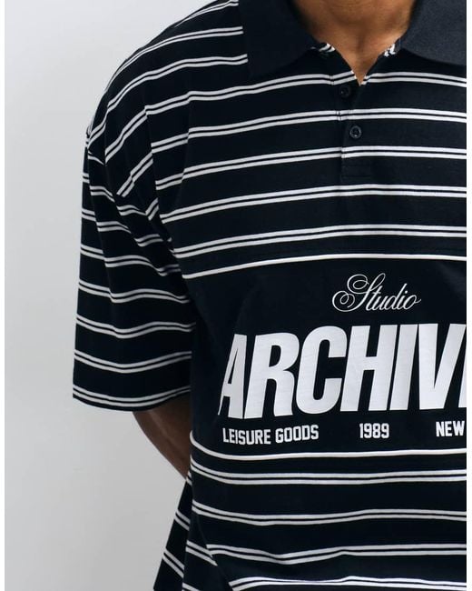 ASOS White Oversized Polo With And Stripe for men