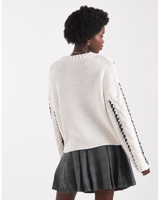 ONLY White Cable Knit Jumper