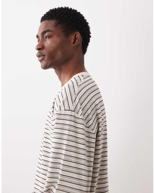 ARKET Gray Stripe Long Sleeve T-shirt for men