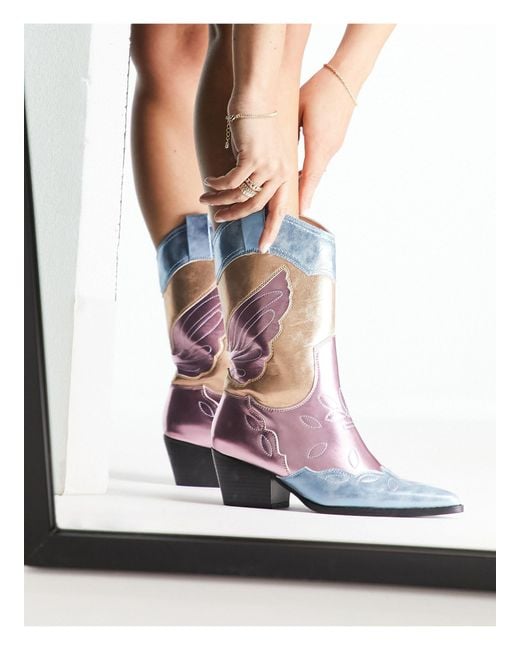 Public Desire Multicolor Howdy Western Boots
