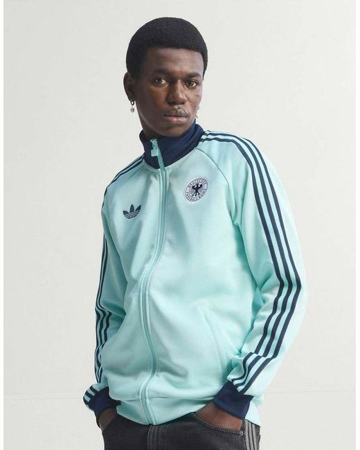 Adidas Originals Blue Germany National Team Originals Full-Zip Track Jacket for men